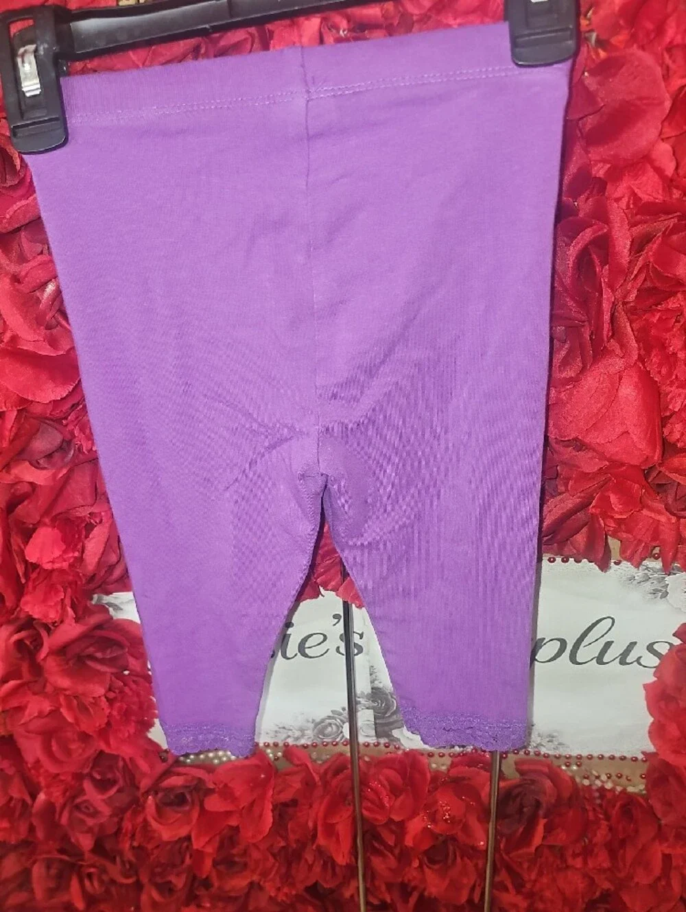 The Children's Place Purple Capri Leggings with Lace Trim Size 4T